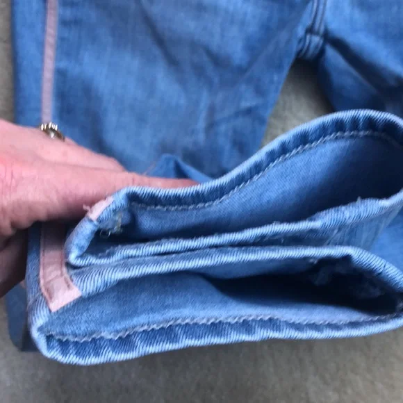 7 For All Mankind High Waist Ankle Gwenevere Striped Super Stretch Jeans - Picture 8 of 11